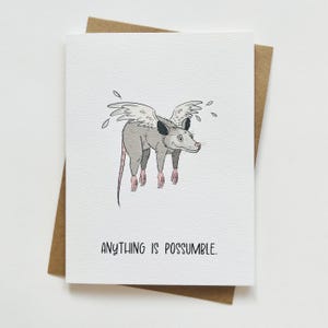 Carte de voeux drôle d'encouragement d'opossum