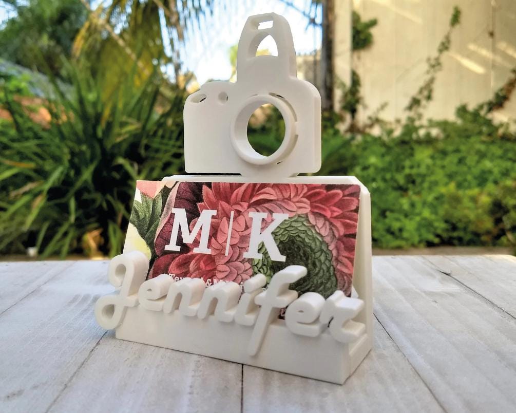 Photography Business Card Holder in shape of a DSLR camera
