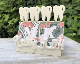 Tarjetero de dentista personalizado: decoración de escritorio impresa en 3D