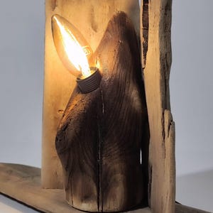 Cadeau unique, éclairage artisanal, décoration d'intérieur, lampes en bois flotté, lampe en bois rustique, lampe de table, lampe de nuit, décoration côtière, lampe de bureau.