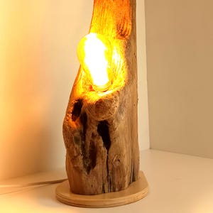 Lampe faite main, décoration rustique, lampe en bois de mer, éclairage en bois flotté.