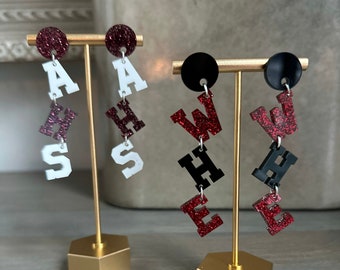 Personalized School Spirit Earrings: Custom Teacher or Coach Gift