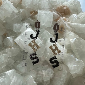 Personalized Football Earrings: Custom School Spirit Laser Cut Acrylic