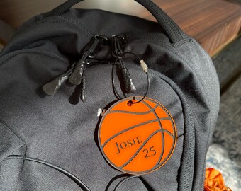 Personalized Basketball Name Keychain Orange Bag Tag Ornament for Players and Coaches Gift for  Seniors Boys Girls Mom Ball Players