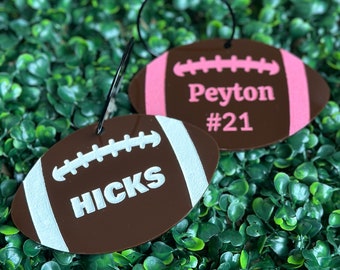 Personalized Custom Acrylic Engraved Football Game Day Bag Tag Key Chain Gift for Boys Girls Coach Team Mom