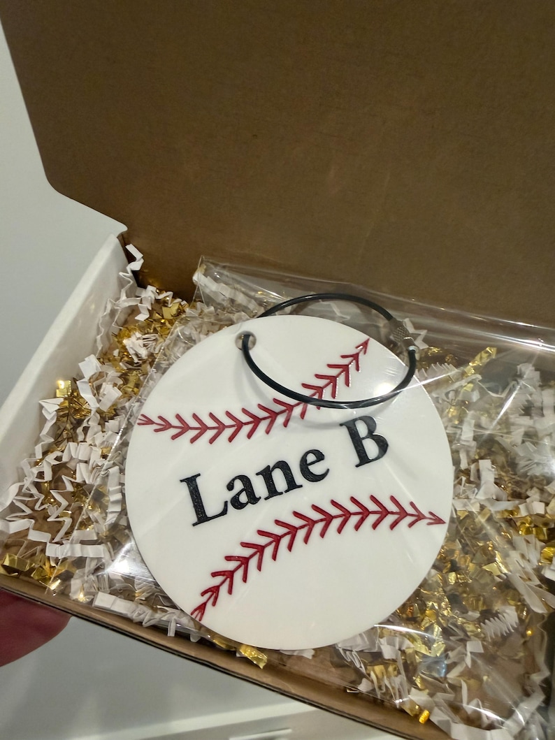 Baseball Bag Name Tag personalized Sports bag Keychain immagine 4