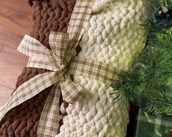 Mantas de punto grueso personalizadas hechas a mano