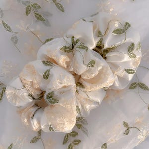 The Garden Oversized Lace + Satin Scrunchie