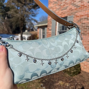 Hearts and Tiny Four Pointed Stars - Choice of Silver or Gold Bag - Chain / Purse Chain / Backpack Chain