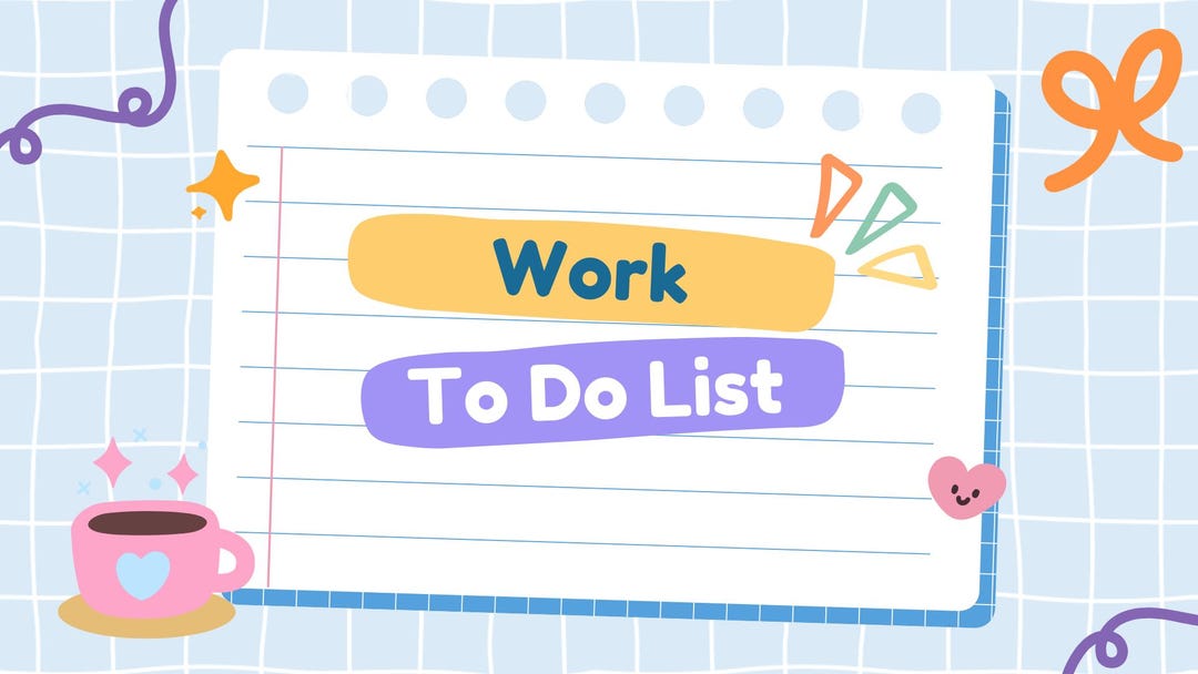 Work to Do List Digital Printable PDF Goals Tracker Organization ...