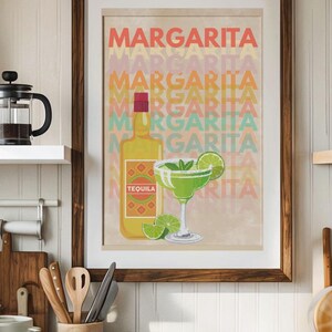 Colourful Margarita Wall Art, Tequila Bar Decor, Vibrant Kitchen Print, Summer Cocktail Poster, Retro Party Vibes, Kitchen Margs
