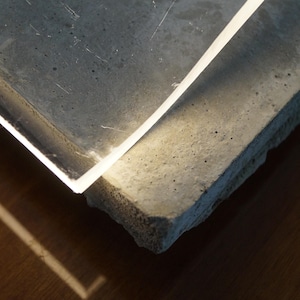 Exclusive Handmade Curved Acrylic & Concrete LED Art Lamp – Modern Sculptural Table Light, Unique Gift