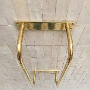 Unlacquered brass towel rack
Solid brass bathroom towel holder
Handmade brass wall towel rack
Luxury brass bathroom accessory