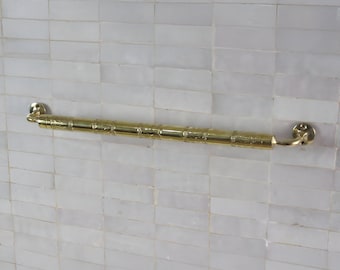 Handmade Unlacquered Brass Towel Bar: Vintage Bathroom Decor