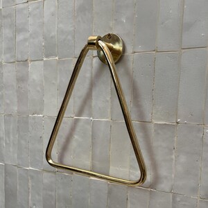 Modern minimalist brass towel holder with wall mount
