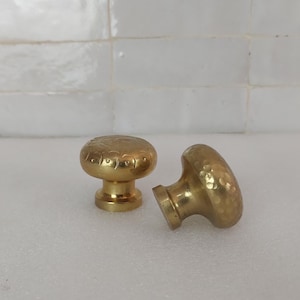 Antique Brass Kitchen Knobs, Handmade Brass Cabinet Hardware, Brass Cup Pulls, English Brass Pull, Antique Brass Pulls