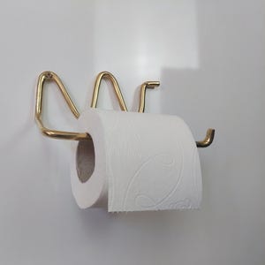 Unlacquered Brass Toilet Paper Holder - Wall Mount Brass Roll Holder - Handcrafted Powder Room Accessory -  Vintage Brass TP Holder