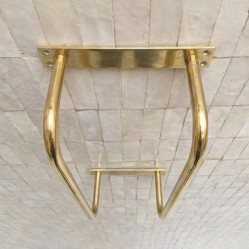 Unlacquered brass towel rack
Solid brass bathroom towel holder
Handmade brass wall towel rack
Luxury brass bathroom accessory