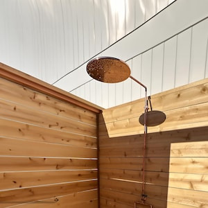 Unlacquered Copper Shower Head, Handcrafted copper Rainfall Shower head, Antique Copper Outdoor Shower head, Eco-Friendly Copper Showerhead,