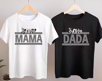 Custom Disney Shirt, Family Matching Mama Dada Shirt, Disney Matching Tee, Mickey And Friends Shirt, Disney Mom Dad Shirt, Disney Couple Tee