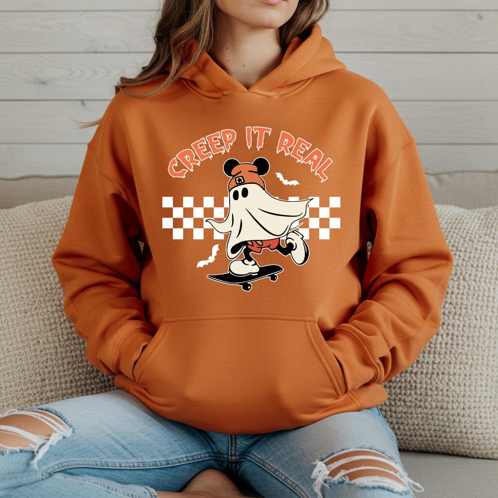 Halloween Mickey Creep It Real Sweat, Halloween Skateboard Ghost Hoodie, Halloween Disneyland Sweat, Halloween Shirt, Halloween Gift Sweater