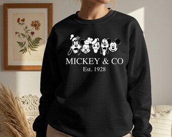 Mickey & Co 1928 Sweatshirts, Retro Micky und Co, Retro Vintage Disney Hoodie, Disneyworld Sweatshirts, Familie Mickey und Freunde Hoodie