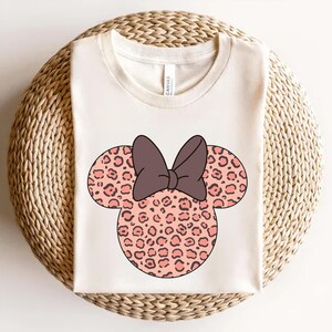 Leopard Print Minnie Shirt, Animal Kingdom Tee, Women&#39;s Disney Shirts, Animal Print Minnie Women&#39;s Sweatshirt, Disney Trip Minnie Sweatshirt