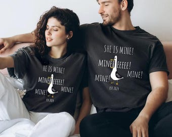 Couples Mine Sweatshirts, She Is Mine She Is Mine Shirts, Funny Disney Shirts, Disney Matching Seagull Couple T-Shirts, Valentine Day Shirt