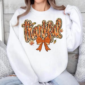 Thankful Coquette Sweat, Embroidery Fall Sweater, Autumn Season Hoodie, Thanksgiving Hoodie, Fall Design, Cozy Season, Coquette Sweatshirt