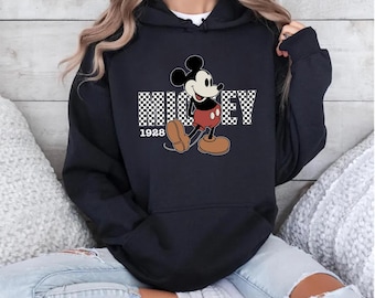 Retro Classic Minnie Mouse Checkered Shirt, Mickey Kids Sweater, Youth Kids Disney Tee, Disneyland T-Shirt, Disney Mom Hoodie, Girls Disney