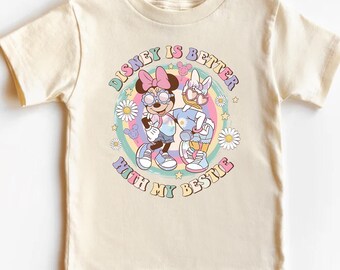 Chemises Besties, T-shirt Minnie Besties, voyage chemise souris, Minnie et Daisy, chemise vintage, chemise femme Disney, t-shirt fille, chemise voyage Disney