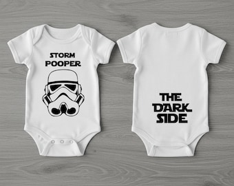 Storm Pooper Bodysuit, The Dark Side Cute Baby Oneise, Baby Shower Gift, Cute Kids Shirts, Funny Star Wars Baby Tee, Disney Baby Onesie