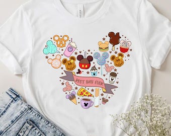 Best Day Ever Disney Snacks T-Shirt, Cute Disney For The Snacks Shirt With Fun Doodles, Disney Trip Shirt, Family Matching Cute Snacks Shirt