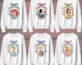 Disney Characters Sweatshirt, Disney Princess, Disneyland Family Matching Hoodie, Girls Princess Sweatshirt, Girl Disney Trip 2025