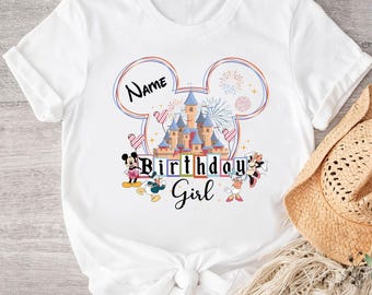 Custom Disney Birthday Girl and Boy Shirt, Disney Birthday Mickey And Minnie Shirt, Disney Birthday Castle Shirt, Disney Birthday Girl Tee