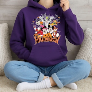 Mickey and Friends Halloween Sweatshirt, Mickey Disney Pumpkin Sweater, Mickey and Friends Halloween Sweater, Trendy Halloween Party Sweat