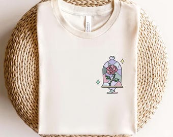 Chemise La Belle et la bête, sweat rose enchantée, t-shirt Disneyland, t-shirt Belle princesse Disney, cadeau princesse, sweats à capuche Belle beauté