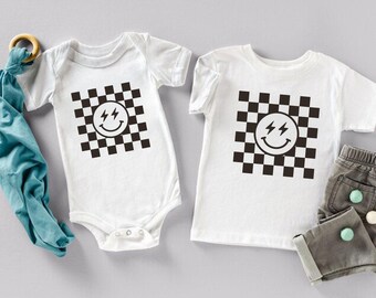 Checkered Pattern Smile Face Shirt, Retro Smiley Face Tee, Smile Face Shirt, Happy Face Shirt, Cute Smile Shirt, Smile Shirt, Positive Vibes