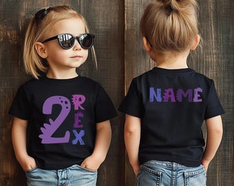 Rex Birthday Girl Shirt, Custom Age And Name Birthday Girl Shirt, Custom Birthday Tee, Cute Dino Birthday Shirt, Dinosaur Birthday Shirts