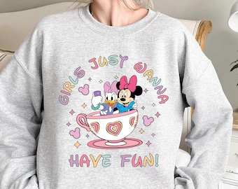 Disney Minnie And Daisy Besties Summer Sweatshirt, Girls Just Wanna Have Fun Hoodie, Disney Besties Sweat, Disneyworld Sweat, Disney Sweater