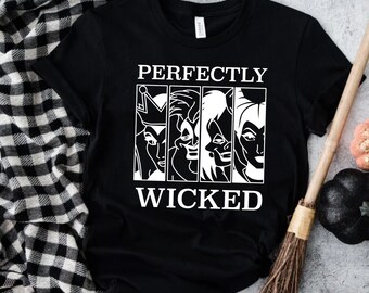 Perfectly Wicked Disney Villains T-shirt, Bad Witches Club Evil Queen Shirts, Disneyworld Shirt, Disneyland Family Trip Shirt, Birthday Gift