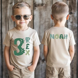 Rex Birthday Boy Shirt, Custom Age And Name Birthday Boy Shirt, Custom Birthday Tee, Cute Dino Birthday Shirt, Dinosaur Birthday Shirts