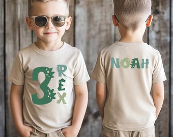 Rex Birthday Boy Shirt, Custom Age And Name Birthday Boy Shirt, Custom Birthday Tee, Cute Dino Birthday Shirt, Dinosaur Birthday Shirts