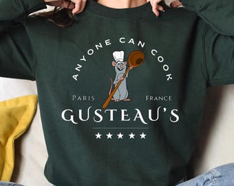 Disney Ratatouille Sweatshirt, Anyone Can Cook Hoodie, Chef Rat Sweat, Ratatouille Sweater, Funny Cook Sweat, Little Chef Remy Sweat, France