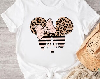 Leopard Print Minnie Shirt, Animal Kingdom Tee, Women's Disney Shirt, Animal Print Minnie Women's Sweatshirt, Family Animal Kingdom Matching