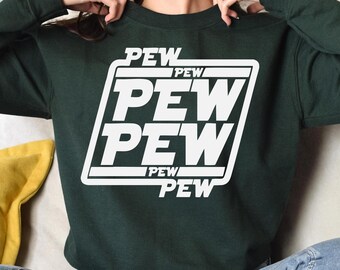 Pew Pew Star Wars Sweatshirts, Disney Classic Sweater, Disneyland Hoodie, Disney Sweatshirt, Star Wars 2025 Hoodie, Family Disney Matching