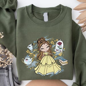 Belle Princess Sweatshirt, Girls Princess Sweater, Disneyland Shirt, Girl Disney Trip 2025, Beauty And The Beast DisneyHoodie, Beauty Belle