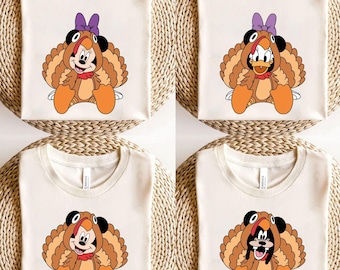 Mickey & Minnie Thanksgiving Shirt, Daisy Goofy Shirt, Disney Turkey Shirt, Toddler Turkey Shirt, Thanksgiving Turkey, Disney Couple Shirt