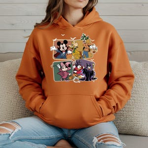 Mickey and Friends Halloween Sweatshirt, Mickey Minnie Donald Sweater, Mickey and Friends Halloween Sweater, Trendy Halloween Party Sweat