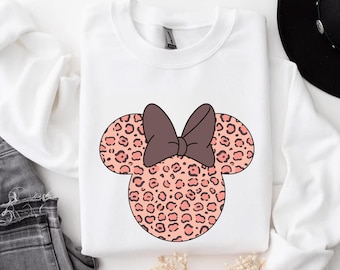 Leopard Print Minnie Sweatshirt, Animal Kingdom Hoodie, Disney Leopard Minnie  Sweatshirt, Animal Print Minnie Women's Sweatshirt and Hoodie